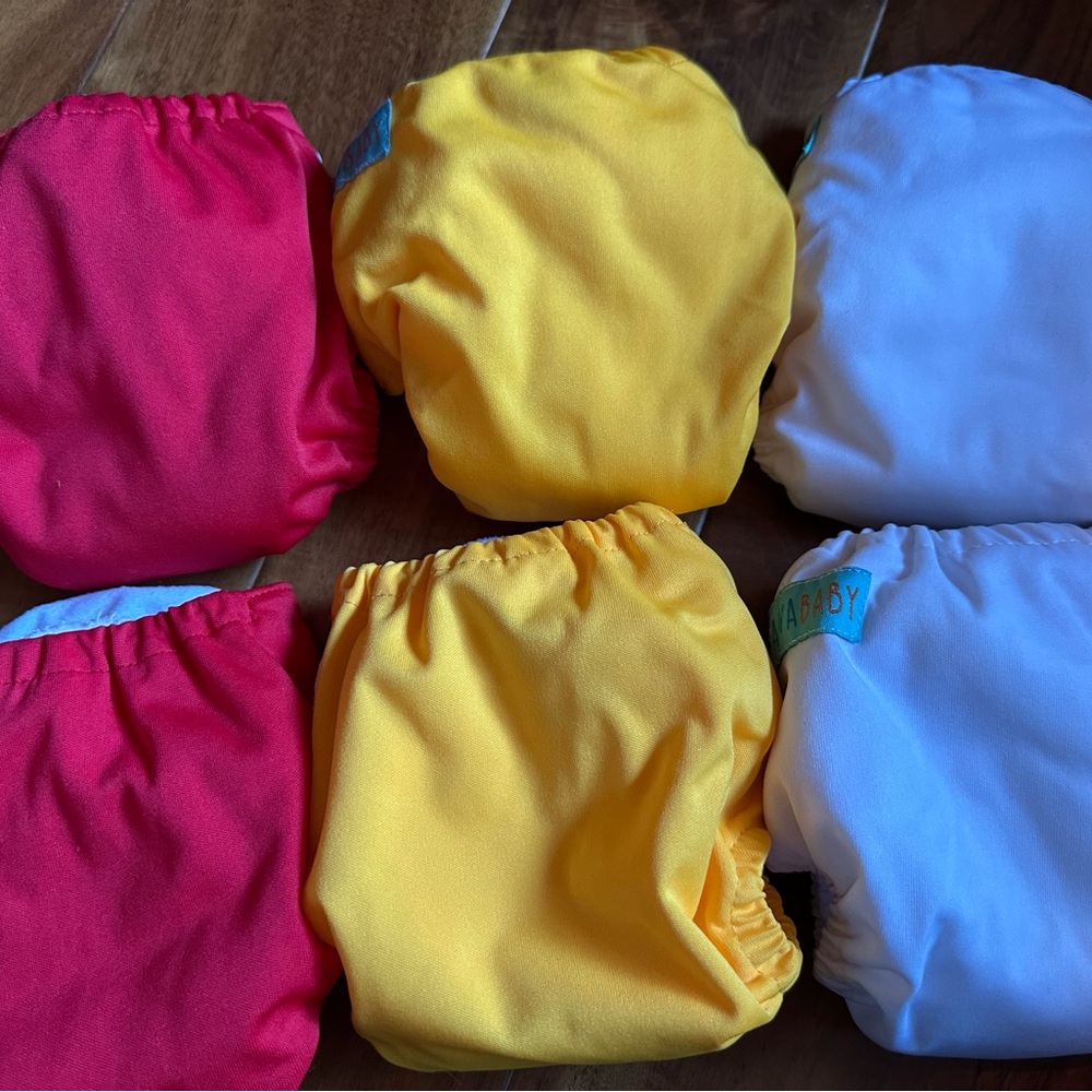 Cloth Diaper - Newborn - Alvababy - Red, Yellow, White (6)